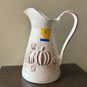 Farval Ceramics New Pitcher Pumpkin Fall Thanksgiving Handcrafted In Portugal